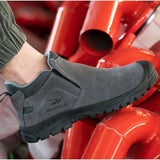Slip-on Welding Safety Shoes, Non-Slip Rubber Sole, Abrasion Resistant Anti-Scald Work Shoes for Welders, Grey, 46EU