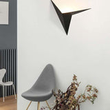 3W LED Indoor Wall Light, Creative Triangle Shape, Black Wall Lamp, 3000K Warm White, Modern Metal Wall Light for Bedroom, Living Room, Staircase - Front View