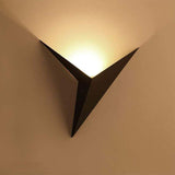 3W LED Indoor Wall Light, Creative Triangle Shape, Black Wall Lamp, 3000K Warm White, Modern Metal Wall Light for Bedroom, Living Room, Staircase - Top-Down View
