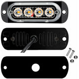 4 Pcs 4 LED Penetration Lights 12 24V Orange LED Rotating Beacon Flashing Lights Emergency Alarm Indicator Strobe Turn Signals Car Ipx-4 for Van - Side View