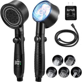 High Pressure Shower Head, Bathroom Shower Head with 5 Adjustable Modes, Anti-Limescale Massaging Shower Head with Water Stop