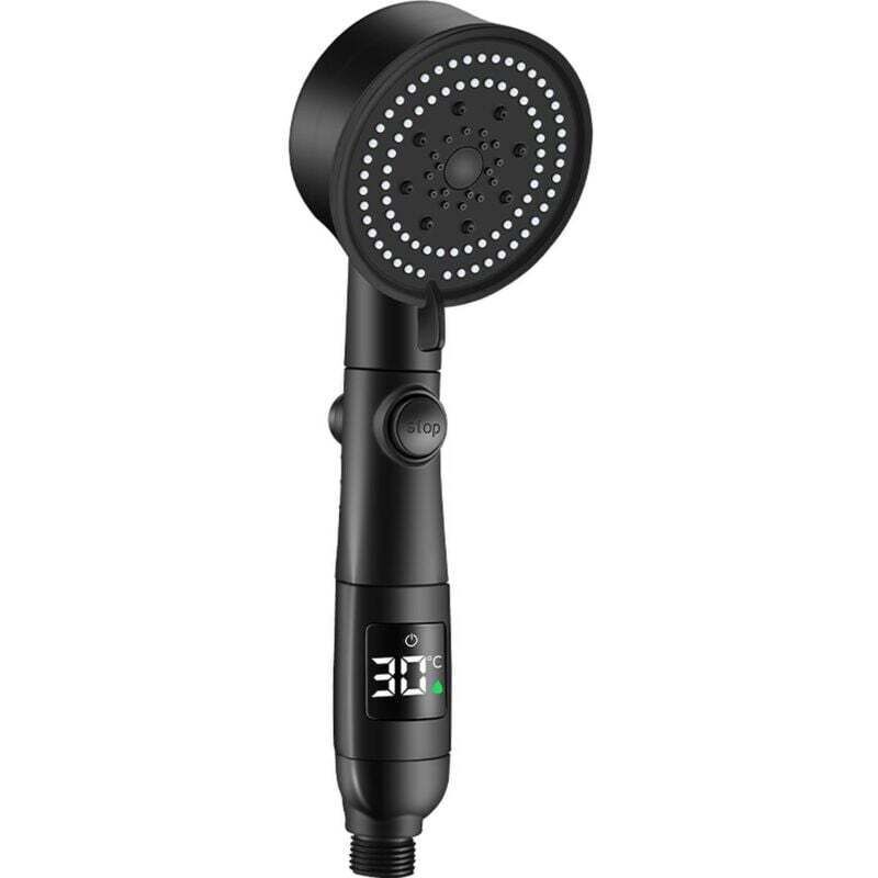 High Pressure Shower Head, Bathroom Shower Head with 5 Adjustable Modes, Anti-Limescale Massaging Shower Head with Water Stop