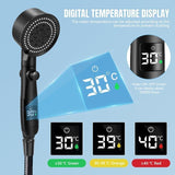 High Pressure Shower Head, Bathroom Shower Head with 5 Adjustable Modes, Anti-Limescale Massaging Shower Head with Water Stop - Top-Down View