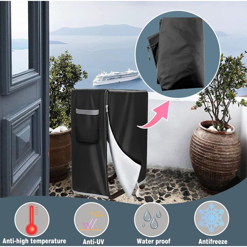 Adjustable, Waterproof, Dustproof Storage Cover for Folding Bed, Multi-Functional Indoor Outdoor Protective Cover, 99 x 38 x 114 cm