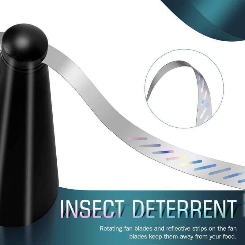 2 Pcs Anti-Mosquito Fan, Insect Repellent Blades, Mosquito Repellent Fan to Keep Flies and Insects Away from Food, for Home Dining