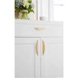 2 Pcs Furniture Knobs and Handles, Gold Furniture Handle, Gold Furniture Handle in Zinc Alloy, Hole Spacing, 32 mm - Top-Down View