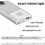 LED Lamp, Closet Light with Motion Sensor, USB Rechargeable LED Lamp, Wireless Kitchen LED Light with 3 Lighting Modes and Magnetic Mounting, 40 cm