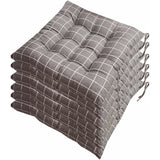 6 Pcs Chair Cushions, Decorative Cushion, Chair Cushion, Garden Cushions, 12 Stitched Details, Different Patterns, Polyester, a, 40 x 40 cm