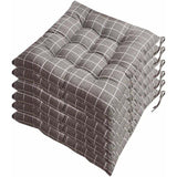 6 Pcs Chair Cushions, Decorative Cushion, Chair Cushion, Garden Cushions, 12 Stitched Details, Different Patterns, Polyester, a, 40 x 40 cm - Side View