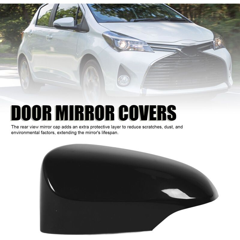 Black Side Mirror Cover, Shockproof and Scratch-Resistant for Vehicle, Left Side, 87945 0D909