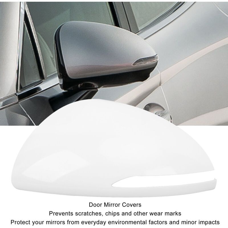 White Scratch and Weather Resistant Mirror Covers Compatible with Hyundai Sonata 2020, 2023 Left Side