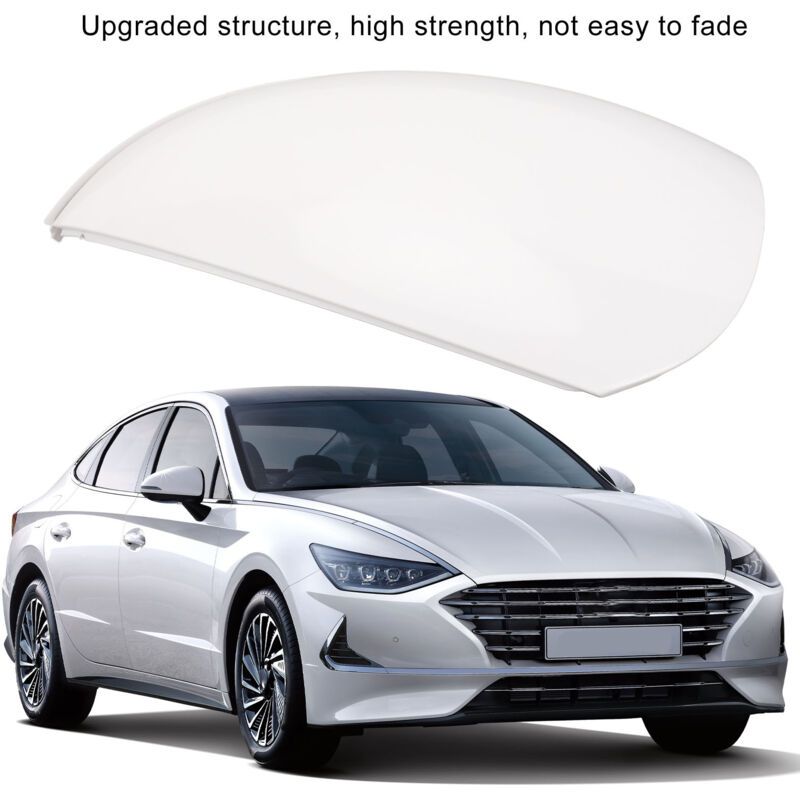 White Scratch and Weather Resistant Mirror Covers Compatible with Hyundai Sonata 2020, 2023 Left Side