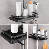 1 Pcs Shower Shelf, Soap Dish, Bathroom Shower Storage without Drilling, with Shower Soap Holder, Hooks and Wall-Mounted Towel Rack, Rustproof