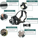 Dog Muzzle, Silicone Muzzle for Small, Medium and Large Dogs, Soft Cage Muzzle to Prevent Chewing and Allow Panting While Drinking - Front View