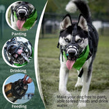 Dog Muzzle, Silicone Muzzle for Small, Medium and Large Dogs, Soft Cage Muzzle to Prevent Chewing and Allow Panting While Drinking - Top-Down View