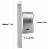 Air Vent, Square Stainless Steel Exterior Ventilation Grille with Movable Louvers, Suitable for Tumble Dryers, Air Conditioners, Bathrooms - Side View