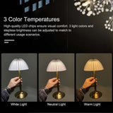 USB Rechargeable Table Lamp, LED Bedside Lamp, Reading Lamp, with Touch Control for Adjustable Brightness, 3 Light Colors - Side View