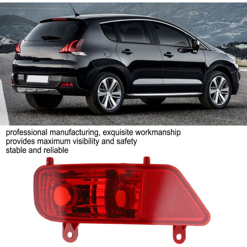 Car Rear Fog Light, Replacement Car Accessories Compatible with Peugeot 3008 5008 2009-2016, Left