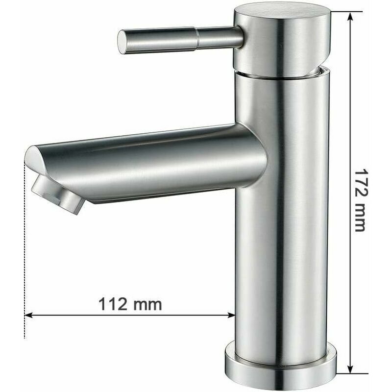 Bathroom Faucet Cold Water Only Sink Faucet Chrome Plated Surface Durable Copper Hand Wash Faucet Removable Aerator Cartridge Convenient to Clean or