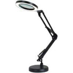 5X LED Magnifying Lamp, Adjustable Rotating Arm Desktop Magnifying Glass Lamp, Glass Lens, for Maintenance, Crafts, Reading, Sewing, Black