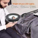 5X LED Magnifying Lamp, Adjustable Rotating Arm Desktop Magnifying Glass Lamp, Glass Lens, for Maintenance, Crafts, Reading, Sewing, Black