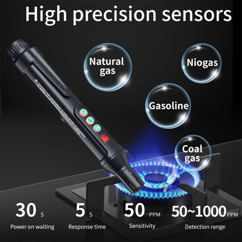 FY8830 Portable Gas Leak Detector, Natural Gas Detector, Combustible Gases, Audible and Visual Alarm, Gas Detector Tool