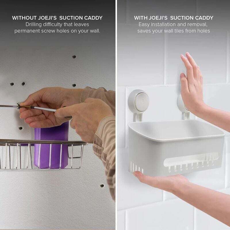 Shower Caddy, Suction Cup Shower Caddy No Drilling Suction Cup Removable Shower Basket for Bathroom Shower and Kitchen Storage Basket for Shampoo