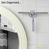 Bathroom Shower Squeegee with Suction Cup Hook for Glass, Mirror, Door Cleaning Rustproof Stainless Steel - Front View