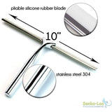Bathroom Shower Squeegee with Suction Cup Hook for Glass, Mirror, Door Cleaning Rustproof Stainless Steel - Top-Down View