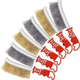6 Pcs Wire Brushes Stainless Steel Brass Wire Brush for Automotive Welding Slag Cleaning Rust Scrubbing Brush