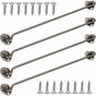 4 Pack Cabin Hooks, Thick Solid Stainless Steel Window Hooks with Mounting Screws for Barn Door, Bathroom, Sliding Door, Silver, 12 Inch