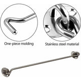 4 Pack Cabin Hooks, Thick Solid Stainless Steel Window Hooks with Mounting Screws for Barn Door, Bathroom, Sliding Door, Silver, 12 Inch - Side View