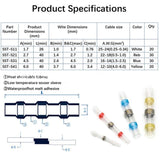 1 Set Heat Shrink Terminals, Waterproof Solder Ring Insulated Butt Connectors Assortment 300 Pcs White 25 Pcs Red 35 Pcs Blue 30 Pcs Yellow 10 Pcs
