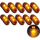 10 Pcs 2 LED Side Marker Lights 12 24V LED Clearance Lights Trailer Side Lamp Warning Yellow Light for Truck RV Caravan