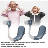 1 Pair Rechargeable Sound Aid Headphones Low Noise Hearing Aid Built-in Battery 450-3400HZ Blue
