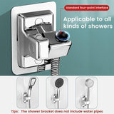 Shower Head Holder, 360 Degree Adjustable Universal Shower Bracket, Powerful No Drilling Shower Head Holder, Bathroom Wall Mount Bracket, ABS Plastic