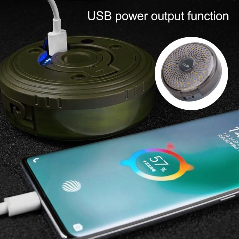 Outdoor Camping String Lights, Rechargeable, USB Charging, IPX4 Waterproof Protection for Tent, Gray