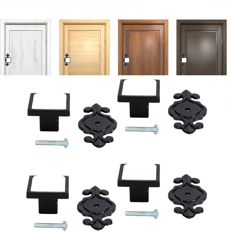 4 Pcs Zinc Alloy Wardrobe Drawer Pulls Handles Bright Chrome Furniture Hardware, 336 Matte Black White