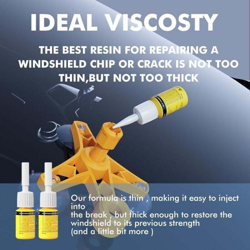 Car Windshield Repair Kit, Windshield Repair Kit with Pressure Syringes for Repairing Windshield Chips, Cracks, Bullseyes, and Other
