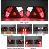 12V 24V Waterproof Trailer Rear Light Kit with Turn Signal Brake Reverse Fog Reflector - Front View