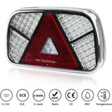 12V 24V Waterproof Trailer Rear Light Kit with Turn Signal Brake Reverse Fog Reflector - Top-Down View