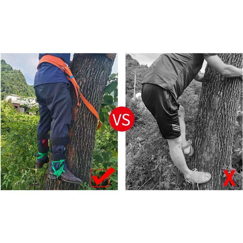 Tree Climbing Spikes, Set of Tree Climbing Spikes with Adjustable Safety Harness Belt Straps