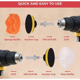 25 Pcs Car Polishing Kit, Polishing Pad for M10 M14 Drill, Cordless Screwdriver and Polishing Machines, Different Levels of Softness