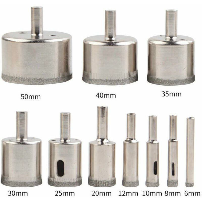 11 Pcs Diamond Hole Saw, Adjustable Hole Punch Locator Tile Hole Saw with Diamond Coated Drill Bits Hole Saw with Suction Cup Base for Ceramic Glass