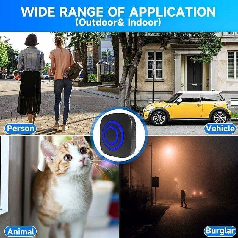 Doorbell with Motion Sensor, Wireless Outdoor Doorbell Kit with Infrared Motion Sensor and Plug-in Receivers and PIR Motion Detector