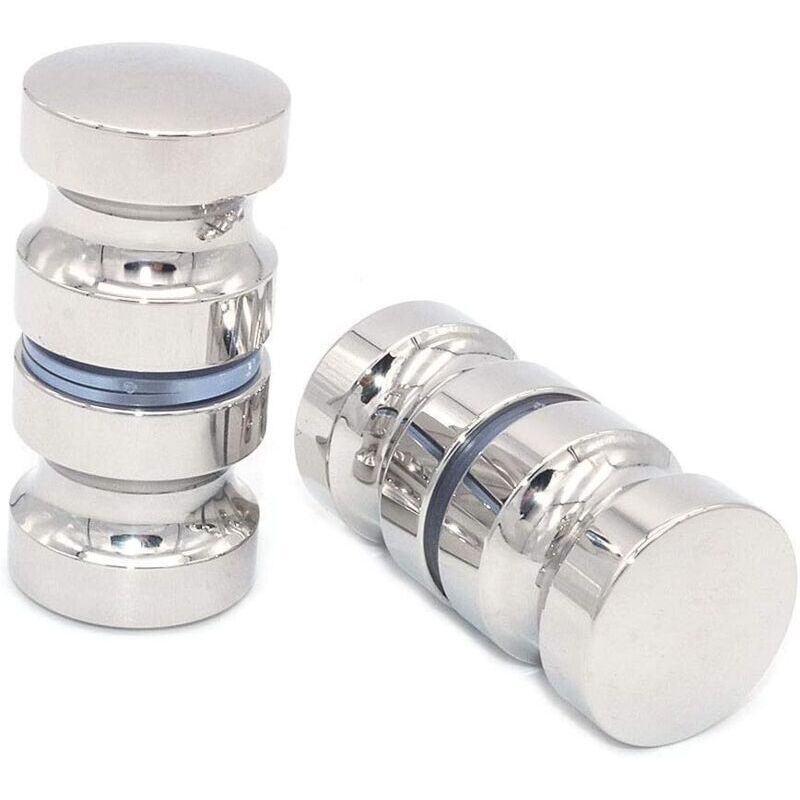 2 Pack 304 Stainless Steel Round Shower Door Knobs Polished Chrome