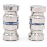 2 Pack 304 Stainless Steel Round Shower Door Knobs Polished Chrome - Top-Down View