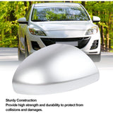 Replacement Rearview Mirror Cover Compatible with Mazda 2007-2014 Silver Right - Top-Down View