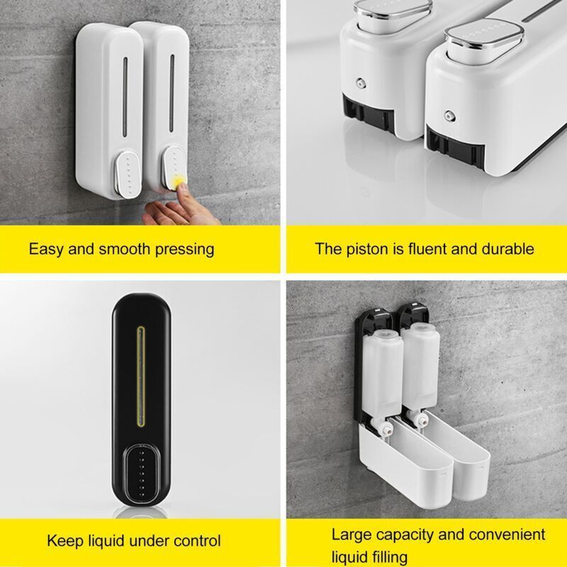 Manual Soap Dispenser, ABS Press, Wall Mounted Soap Dispenser for Home Hotel White, 300 ml