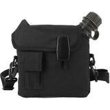 Outdoor Water Bottle Large Capacity Portable Flat Camping Water Bottle with Waist Bag for Outdoor Sports Hiking Black, 1.5 L